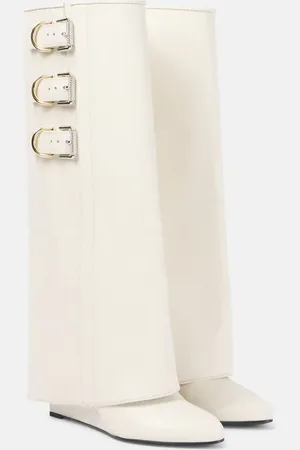 Givenchy Shark Lock Buckles leather knee-high boots