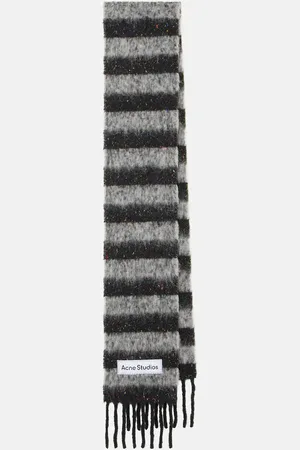Acne Studios Striped alpaca, wool and silk-blend scarf