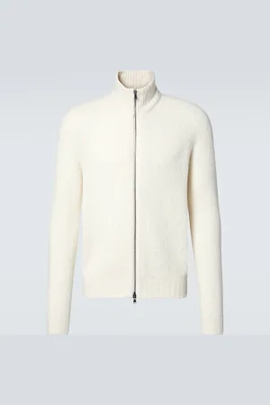 Thom Sweeney Wool and cashmere-blend zip-up sweater
