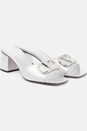 VALENTINO GARAVANI VLogo Signature metallic leather mules