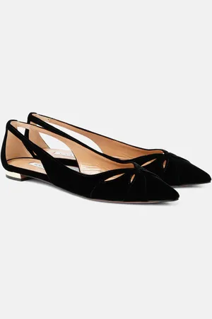 Aquazzura Moves cutout velvet ballet flats