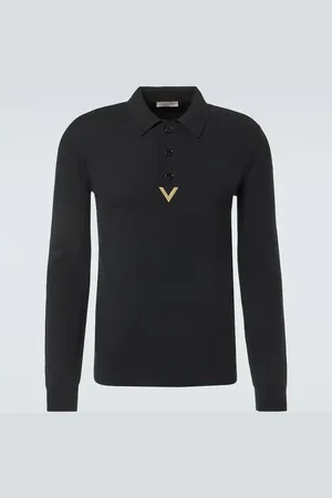 VALENTINO VGold wool-blend polo sweater