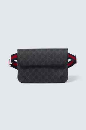Gucci Web Stripe GG Canvas leather-trimmed belt bag