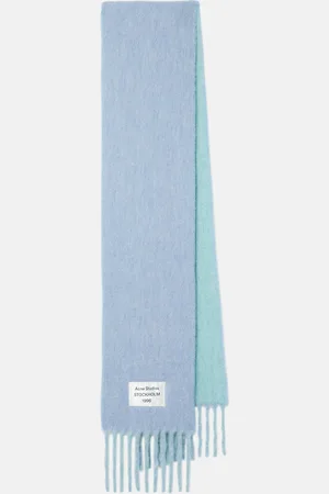Acne Studios Logo fringed wool-blend scarf