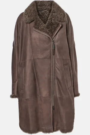 Brunello Cucinelli Shearling-lined leather coat