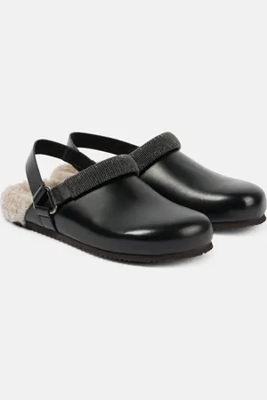 Brunello Cucinelli Monili shearling-lined leather clogs