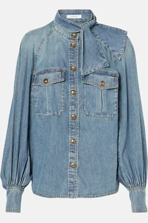 ZIMMERMANN Illustration Raglan denim shirt