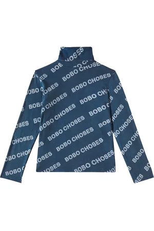Bobo Choses Logo turtleneck cotton-blend jersey top