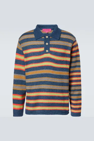 THE ELDER STATESMAN Leo striped cashmere and cotton polo sweater