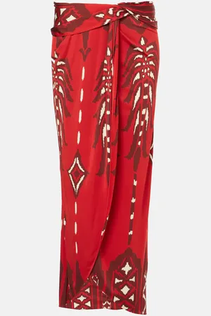 JOHANNA ORTIZ Printed twisted midi skirt