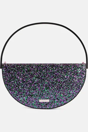 Aquazzura Purist Mini glitter clutch