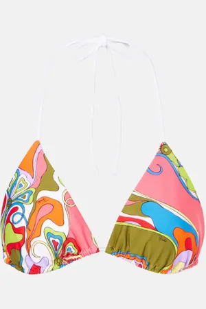 Puccini Printed triangle bikini top