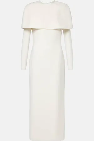 Safiyaa Bridal Gullu caped crÃªpe midi dress
