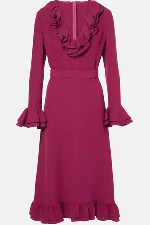 VALENTINO Cady Couture ruffled midi dress