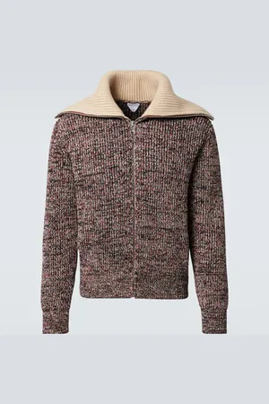 Bottega Veneta Ribbed-knit cotton and wool zip-up sweater