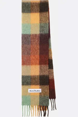 Acne Studios Vally checked wool-blend scarf