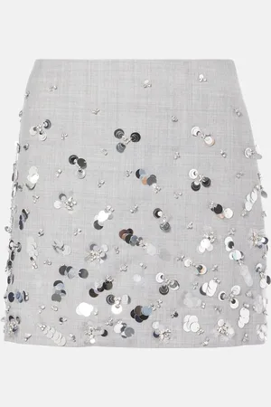 Simkhai Larissa embellished wool miniskirt