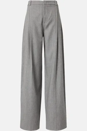 Vince High-rise wool-blend twill wide-leg pants