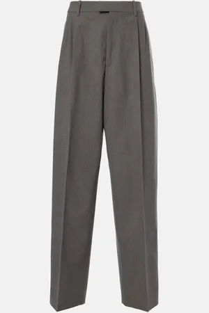 Bottega Veneta Mid-rise wool tricotine straight pants