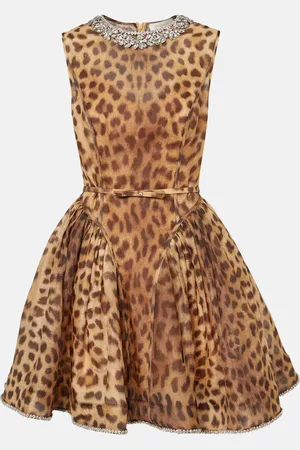 ZIMMERMANN Crush Panelled linen and silk minidress