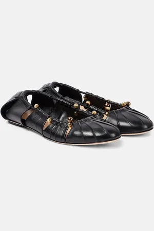 Chloé ChloÃ© Luna embellished cutout leather ballet flats