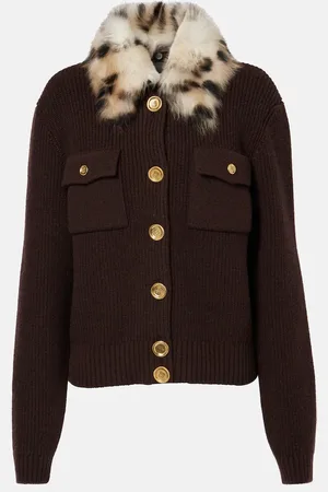 Givenchy Shearling-trimmed wool and cashmere-blend cardigan