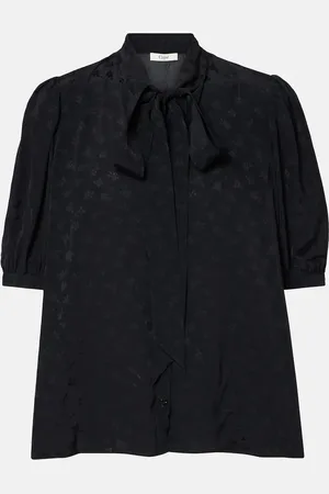 Chloé ChloÃ© Ruffled floral jacquard blouse