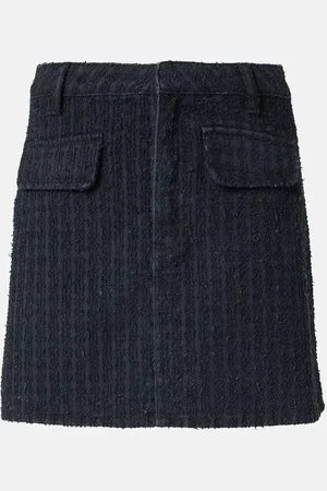 Self-Portrait Textured denim miniskirt