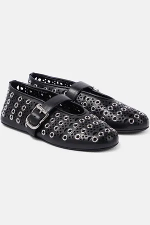 Alaïa AlaÃ¯a Vienne embellished leather ballet flats