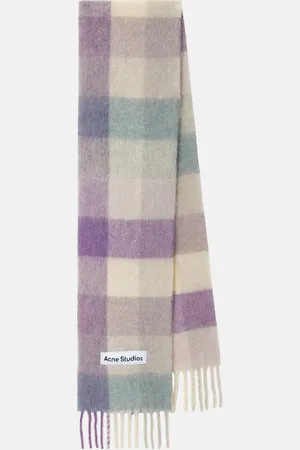 Acne Studios Vally checked wool-blend scarf