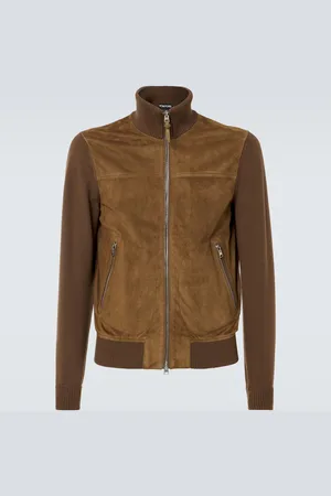 Tom Ford Paneled suede and wool jacket