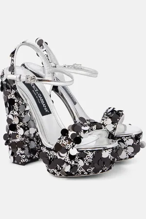 Dolce & Gabbana Sequined faux leather platform sandals