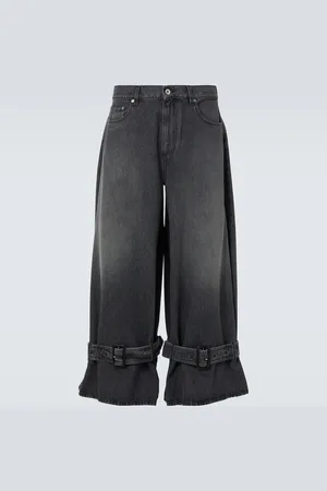 J.W.Anderson Belt-detail faded wide-leg jeans