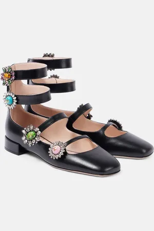 VALENTINO GARAVANI Preshoes embellished leather flats