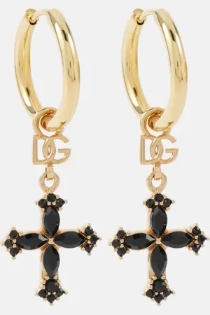 Dolce & Gabbana DG cross embellished hoop earrings