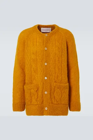 VALENTINO Cable-knit mohair-blend cardigan