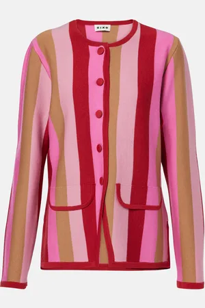 RIXO London Mirja striped wool-blend cardigan