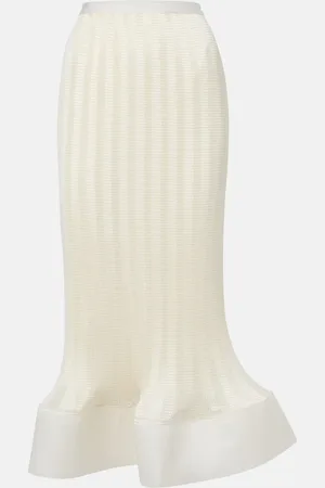 Simkhai Hollis ruffled knitted midi skirt