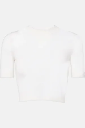Alaïa AlaÃ¯a Cropped cashmere top