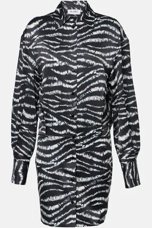The Attico Silvye zebra-print satin shirt dress