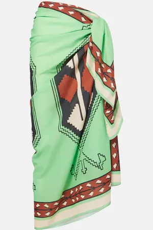 JOHANNA ORTIZ Printed cotton beach cover-up