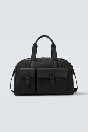 BRIONI Leather-trimmed duffel bag