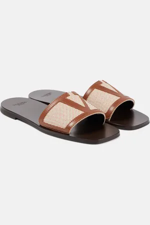 VALENTINO GARAVANI Viva Superstar leather-trimmed slides