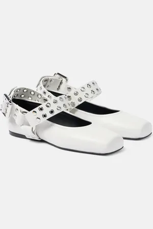 Alaïa AlaÃ¯a Embellished leather ballet flats