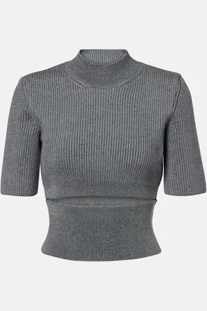 Alaïa AlaÃ¯a Ribbed-knit cutout wool-blend top