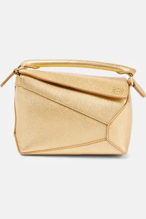 Loewe Puzzle Mini metallic leather tote bag