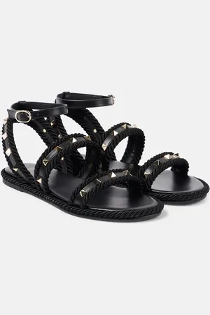 VALENTINO GARAVANI Rockstud Torchon leather sandals