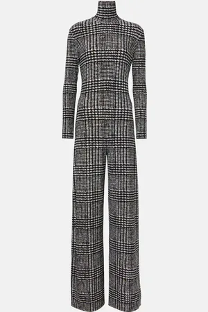Norma Kamali Turtleneck plaid jumpsuit