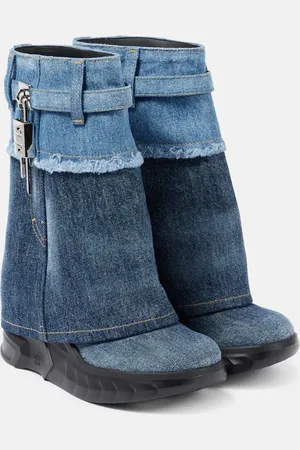 Givenchy Shark Lock Biker denim ankle boots