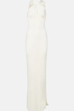 Ilkyaz Ozel Maia draped cutout gown